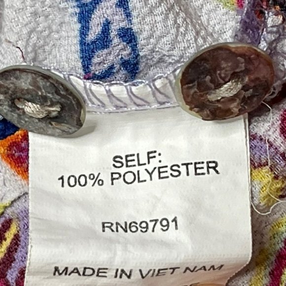 Fig & Flower Textured Paisley Striped Tunic - Red/Blue on White - S - Picture 9 of 10